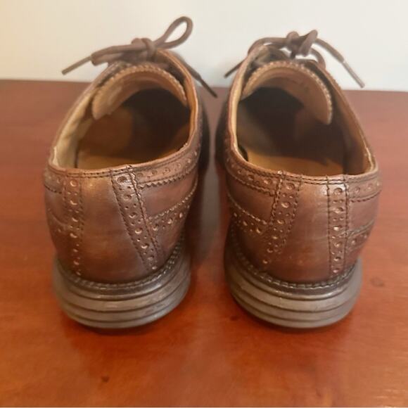 Cole Haan LunarGrand Long Wingtip Brown Derby Shoe Mens Size 8 8M Retro C13738 - Picture 5 of 10